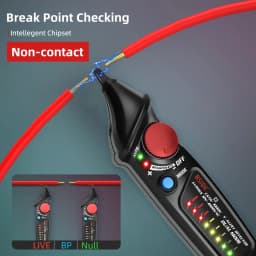 BSIDE Professional Smart Test Pencil Non-Contact Voltage Detector Tester Indicator Live/Phase Breakpoint NCV Continuity Meter