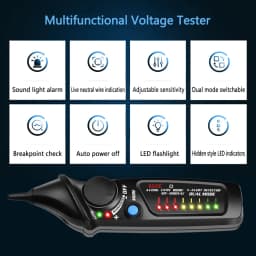 BSIDE Professional Smart Test Pencil Non-Contact Voltage Detector Tester Indicator Live/Phase Breakpoint NCV Continuity Meter
