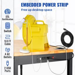 SucceBuy 72cm Woodworking Workbench Adjustable Height Oak Wood Hardwood Top Work Table 900KG Capacity for Office Home Workshop