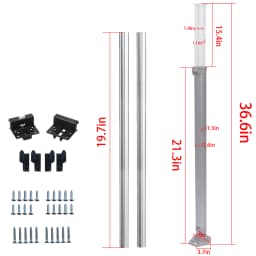 Adjustable Table Leg Kit, 20-30 Inch Folding Telescopic Legs with 2 Piece Slide Rails for RV Camper Yacht Travel Trailer