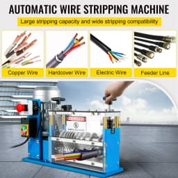 SucceBuy Electric Wire Stripping Machine Cable Stripper 1.5-38mm 11 Channels Acrylic+Aluminum W/Blade for Scrap Copper Recycling