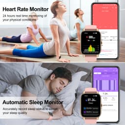 EIGIIS Smart Watch For Men Women P66D 1.85" TFT Health Monitoring IP68 Waterproof Bluetooth Call Multifunction Fitness Tracker