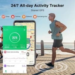 Nerunsa Smart Watch, Fitness Tracker 1.69" Touch Screen Smartwatch Fitness Watch Heart Rate Monitor/Pedometer/Sleep Monitor.