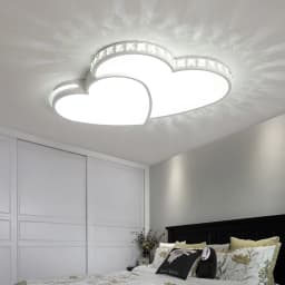 Modern Heart Shaped Ceiling Lights Crystal LED Flush Mount Lamp Cartoon Children's Room Living Room Bedroom Lamp Fixture