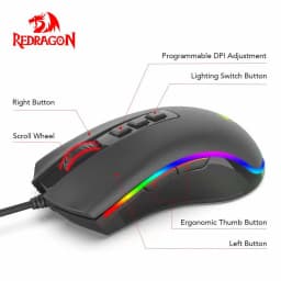 Redragon M711 PC Gaming Mice Wired Mouse 7 Programmable Buttons Customizable RGB 10,000 DPI Ergonomic Mouse