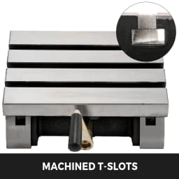 SucceBuy Tilting Milling Table Adjustable Rotary Worktable Machine with 3 T-Slots & Crank Handle Heavy Duty for Grinding Milling