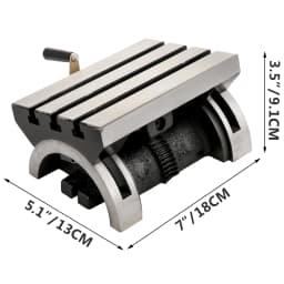 SucceBuy Tilting Milling Table Adjustable Rotary Worktable Machine with 3 T-Slots & Crank Handle Heavy Duty for Grinding Milling
