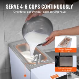 SucceBuy 4L Commercial Ice Cream Machine Single Flavor Countertop Soft Serve Ice Cream Maker Touch Screen Auto Clean Pre-cooling