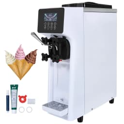 SucceBuy 4L Commercial Ice Cream Machine Single Flavor Countertop Soft Serve Ice Cream Maker Touch Screen Auto Clean Pre-cooling