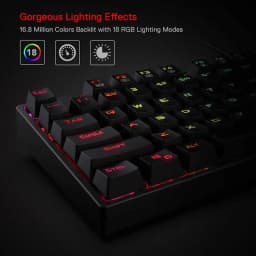 Redragon K582 SURARA RGB LED Backlit Mechanical Gaming Keyboard with 104 Keys-Linear and Quiet-Red Switches