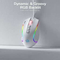 Redragon M612 Predator RGB Gaming Mouse 8000 DPI Wired Optical with 11 Programmable Buttons, White