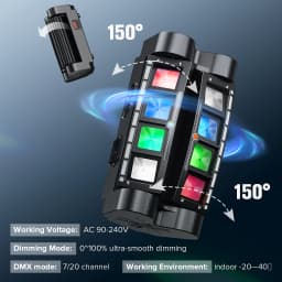 U'King 2PCS Mini LED Spider Light 8x10W RGBW Beam Moving Head Light DMX512 Stage Lighting Effect For DJ Disco Party Bar Wedding