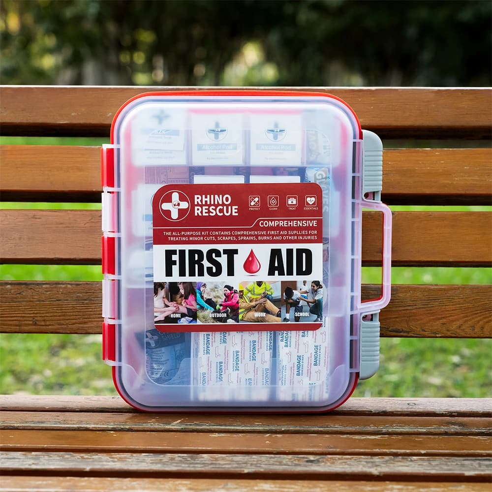 RHINO RESCUE 350 Pieces OSHA All-Purpose First Aid Kit, Home & Office Professional Medical Supplies, for Emergency, School