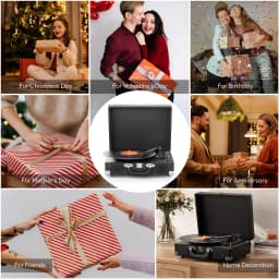 Maio S100 Belt-Driven Vintage Gramophone Device, Vinyl Record, Turntable, High-Fidelity Stereo, Built-In Speaker, 3-Speed