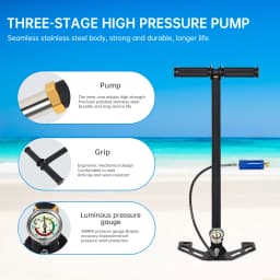 DIDEEP 1L Mini Scuba Diving Tank Set, 15-20Mins Underwater Diving Cylinder with Hand Pump,Portable Lungs Bottle with 3000 PSI