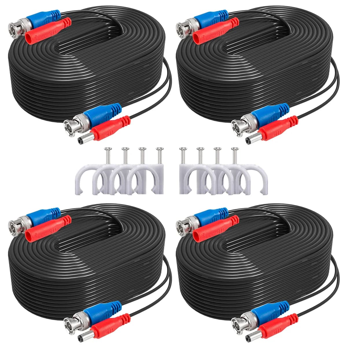 ANNKE 4PCS A Lot 30M 100 Feet BNC Video Power Cable For CCTV AHD Camera DVR Security System Black Surveillance Accessories
