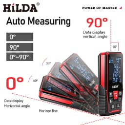 HILDA Digital Laser Distance Meter 50M/100M/120M Finder High Precision Area Volume Measure Construction Measuring Ruler Tool