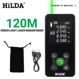 HILDA Digital Laser Distance Meter 50M/100M/120M Finder High Precision Area Volume Measure Construction Measuring Ruler Tool