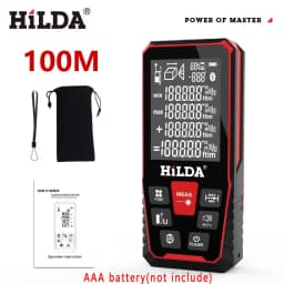 HILDA Digital Laser Distance Meter 50M/100M/120M Finder High Precision Area Volume Measure Construction Measuring Ruler Tool