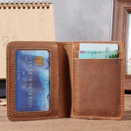 Retro Crazy Horse Leather Cards Cases Mens Cowhide Credit Card Holder Wallet Handmade Ultra-thin Slim Drivers License ID Cover