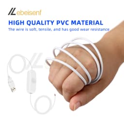 New 5V Switch Power Supply Wire 1.5M USB Male to 2 Core Connection Cable 501 Button ON OFF 2A For LED Strip Lamp Bulb Light DIY