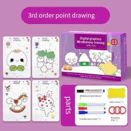 Magical Tracing Workbook Set Reusable Magic Practice Copybook for Kids with Drawing Pens and Eraser Learning Books Writing