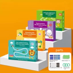 Magical Tracing Workbook Set Reusable Magic Practice Copybook for Kids with Drawing Pens and Eraser Learning Books Writing