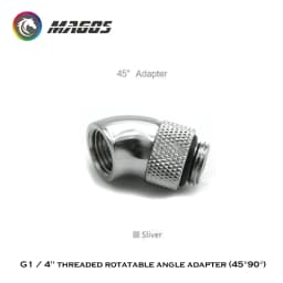 Rotatable Angled Adapter Fitting 45° 90 Degree Elbow, 360 Rotate Hand Compression G1/4'' 4 Colors