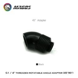 Rotatable Angled Adapter Fitting 45° 90 Degree Elbow, 360 Rotate Hand Compression G1/4'' 4 Colors