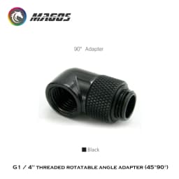 Rotatable Angled Adapter Fitting 45° 90 Degree Elbow, 360 Rotate Hand Compression G1/4'' 4 Colors