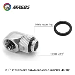 Rotatable Angled Adapter Fitting 45° 90 Degree Elbow, 360 Rotate Hand Compression G1/4'' 4 Colors