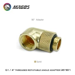 Rotatable Angled Adapter Fitting 45° 90 Degree Elbow, 360 Rotate Hand Compression G1/4'' 4 Colors