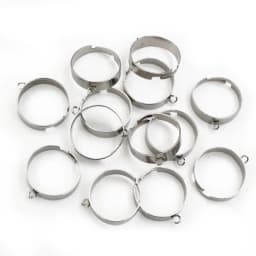 10pcs/Lot No Fade Stainless Steel 18mm Diameter Adjustable Rings Setting with 2mm Loop Connector DIY Jewelry Making Accessories