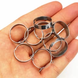 10pcs/Lot No Fade Stainless Steel 18mm Diameter Adjustable Rings Setting with 2mm Loop Connector DIY Jewelry Making Accessories