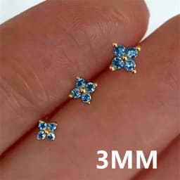Huitan Korean Style Flower Stud Earrings Women Gold Color White Cubic Zirconia Small Fresh Fashion Accessories Hot Jewelry