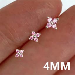 Huitan Korean Style Flower Stud Earrings Women Gold Color White Cubic Zirconia Small Fresh Fashion Accessories Hot Jewelry
