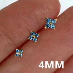 Huitan Korean Style Flower Stud Earrings Women Gold Color White Cubic Zirconia Small Fresh Fashion Accessories Hot Jewelry