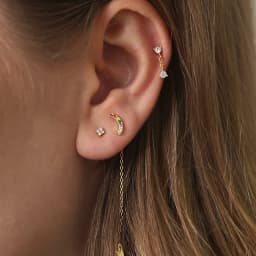 Huitan Korean Style Flower Stud Earrings Women Gold Color White Cubic Zirconia Small Fresh Fashion Accessories Hot Jewelry