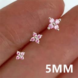 Huitan Korean Style Flower Stud Earrings Women Gold Color White Cubic Zirconia Small Fresh Fashion Accessories Hot Jewelry