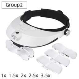 LED Headband Magnifier Professional Magnifying Glasses For Jewelry Loupe Watch Electronic Repair 1X 1.5X 2X 2.5X 3.5X Lens Loupe