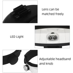 LED Headband Magnifier Professional Magnifying Glasses For Jewelry Loupe Watch Electronic Repair 1X 1.5X 2X 2.5X 3.5X Lens Loupe