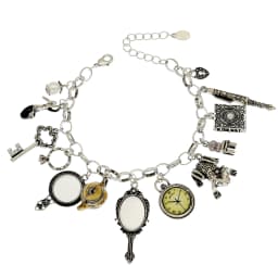 Vintage Bracelet Catholic Religious Church Medals Saints PRAY FOR Cross Pendant Chain Women Bangle Silver Plated Jewelry Gifts