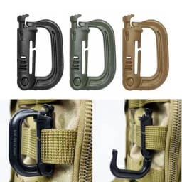 Outdoor GRIMLOC Molle Carabiner D Locking Ring Plastic Clip Snap Type Ring Buckle Carabiner Keychain ITW Fastener Bag Buckle