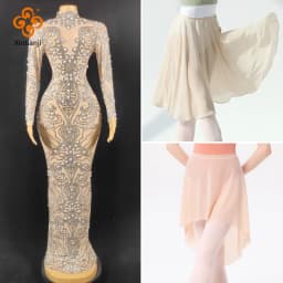 1/3/5 Meters Soft 4 Way Stretch Nude Power Mesh Fabric By The Meters For Clothes Sewing Backing Dress Bottoming Dance Tulle