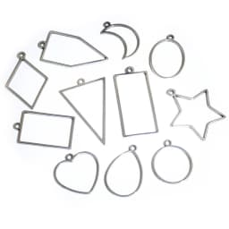 10pcs Oval Round Heart Moon Geometric Shape Stainless Steel Frame Bezel Rings For DIY Neckalce Pendant Charms Jewelry Makings