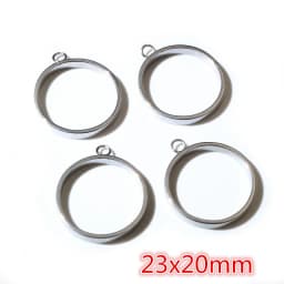 10pcs Oval Round Heart Moon Geometric Shape Stainless Steel Frame Bezel Rings For DIY Neckalce Pendant Charms Jewelry Makings