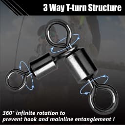 3 Way Swivels Fishing Crossline Swivel Saltwater 25~100Pcs Fishing Lures Ring Chain Connector Freshwater Trolling Catfish Rig