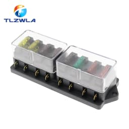 4/6/8/12 Way Car Fuse Box Car Fuse Holder Car Truck Auto Blade Fuse Box with 4/6/8/12 Fuses for 12V 24V ATO Standard Circuit