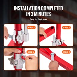 SucceBuy Electric Hoist Support Arm Swing Holder with Pole Steel Hoist Frame 180° Scaffold Winch Lifting Arm for Workshop Garage