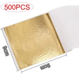 9x9cm 100/500 Sheets Practical K Pure Shiny Gold Leaf for Gilding Funiture Lines Wall Crafts Handicrafts Decoration